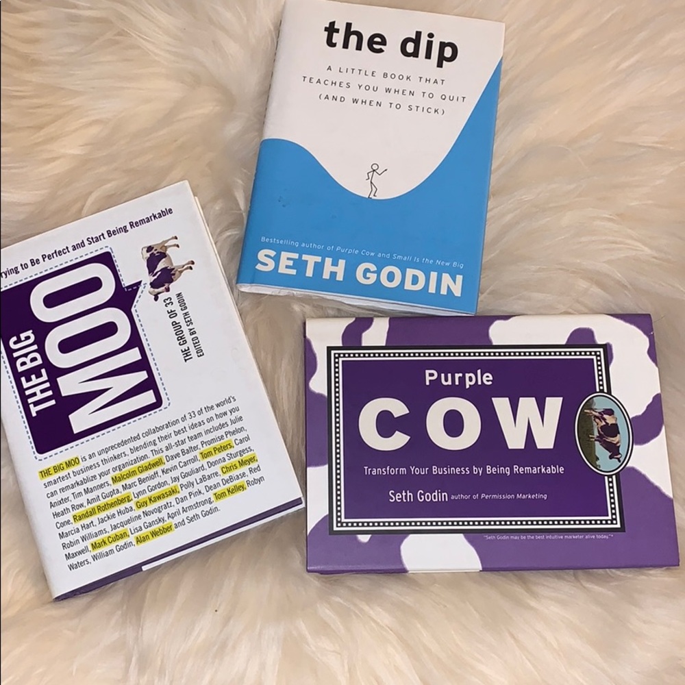 Advertising. Purple cow set of three business books